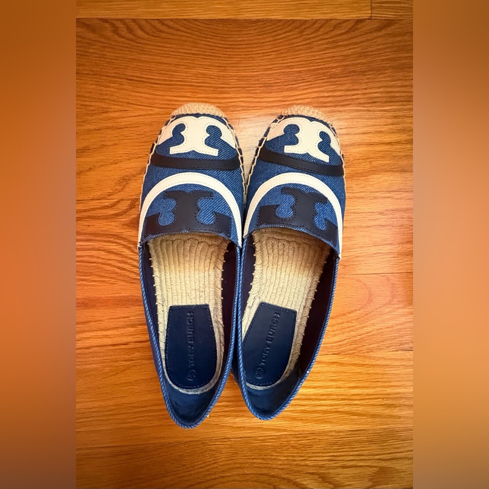 Tory Burch Blue Espadrille Flats